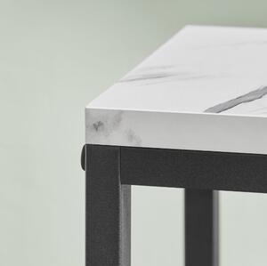 Stojan na kvety so 4 úrovňami - biely mramor / čierne nohy