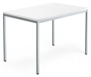 Kancelársky pracovný stôl QBUS, 1200x800 mm, biela/strieborná