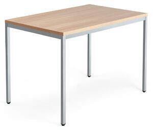 Kancelársky pracovný stôl QBUS, 1200x800 mm, dub/strieborná