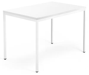 Kancelársky pracovný stôl QBUS, 1200x800 mm, biela/biela