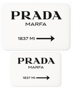 Biele zamatové kúpeľňové predložky v súprave 2 ks 60x100 cm Prada – Mila Home