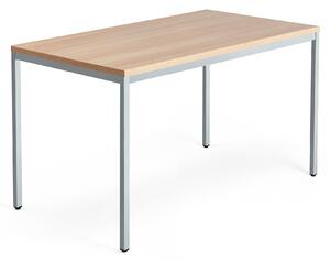 Kancelársky pracovný stôl QBUS, 1400x800 mm, dub/strieborná