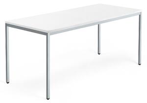 Kancelársky pracovný stôl QBUS, 1800x800 mm, biela/strieborná