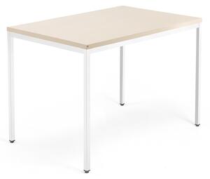 Kancelársky pracovný stôl QBUS, 1200x800 mm, breza/biela