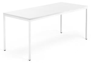 Kancelársky pracovný stôl QBUS, 1800x800 mm, biela/biela