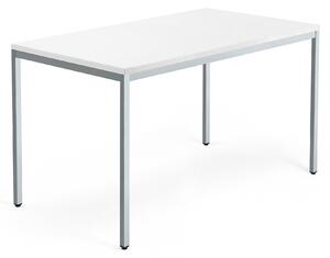Kancelársky pracovný stôl QBUS, 1400x800 mm, biela/strieborná