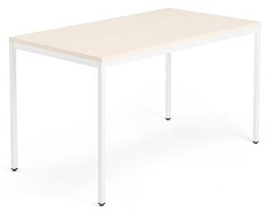 Kancelársky pracovný stôl QBUS, 1400x800 mm, breza/biela