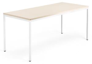 Kancelársky pracovný stôl QBUS, 1800x800 mm, breza/biela