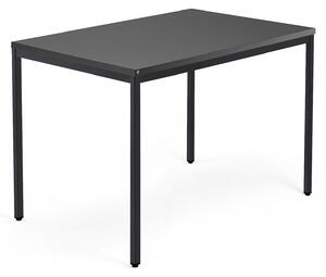 Kancelársky pracovný stôl QBUS, 1200x800 mm, čierna/čierna