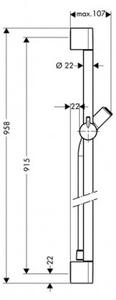 Hansgrohe Unica'C sprchová tyč 0,90 m so sprchovou hadicou, chróm, chróm, 27610000
