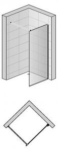 SANSWISS Walk-In EASY pevná sprchová stena 90cm, výška 200cm, čierna matná, číre sklo s AquaPerle STR4P0900607