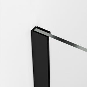 SANSWISS WALK-IN EASY pevná sprchová stena 100x200 cm, profil čierna matná, sklo číre, AquaPerle STR4P1000607