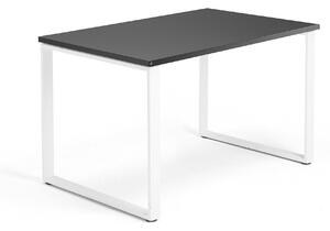 Kancelársky pracovný stôl QBUS, O-rám, 1200x800 mm, čierna/biela