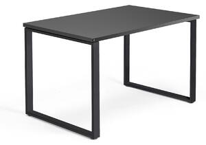 Kancelársky pracovný stôl QBUS, O-rám, 1200x800 mm, čierna/čierna