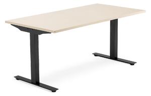 Kancelársky pracovný stôl MODULUS, T-rám, 1600x800 mm, breza/čierna