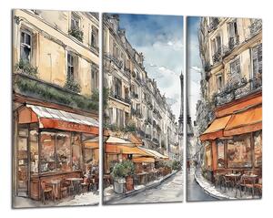 Obraz na plátne Kreslená Parížska ulička