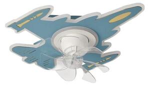 LED detské stmievateľné stropné svietidlo s ventilátorom LED/63W/230V 3000/4000/6000K modrá
