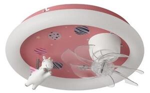LED detské stmievateľné stropné svietidlo s ventilátorom LED/48W/230V 3000/4000/6000K ružové
