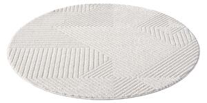 Dekorstudio Moderný okrúhly koberec LOUNGE 0632 - krémový Priemer koberca: 160cm