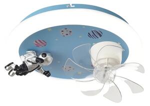LED detské stmievateľné stropné svietidlo s ventilátorom LED/48W/230V 3000/4000/6000K modrá
