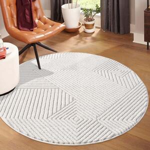 Dekorstudio Moderný okrúhly koberec LOUNGE 0632 - sivý Priemer koberca: 200cm