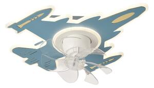 LED detské stmievateľné stropné svietidlo s ventilátorom LED/63W/230V 3000/4000/6000K modrá
