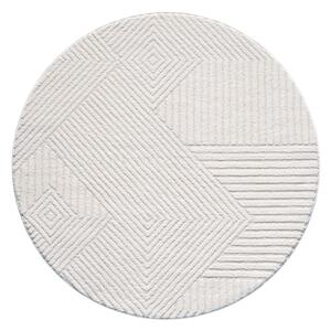Dekorstudio Moderný okrúhly koberec LOUNGE 0632 - krémový Priemer koberca: 160cm