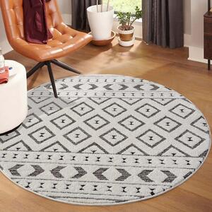 Dekorstudio Moderný okrúhly koberec LOUNGE 9999 - sivý Priemer koberca: 200cm