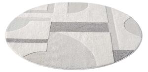 Dekorstudio Moderný okrúhly koberec LOUNGE 9992 - sivý Priemer koberca: 120cm