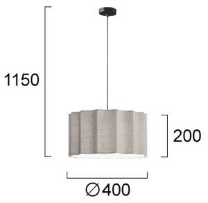 Závesný luster na lanku WAVY 1xE27/14W/230V sivý