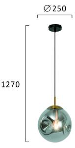 Závesný luster na lanku OSCAR 1xE27/40W/230V dymovo-čierna