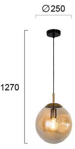 Závesný luster OSCAR na lanku 1xE27/40W/230V dymovo-béžový