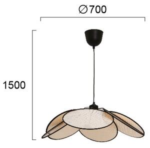 Luster na lanku MARGARET 1xE27/40W/230V čierna/béžová
