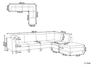 Rohová sedačka EVENA (sivá) (s taburetkou) (pre 5 osôb) (P). Vlastná spoľahlivá doprava až k Vám domov. 1023684