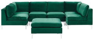 Rohová sedačka U EVENA (zelená) (s taburetkou) (pre 6 osôb). Vlastná spoľahlivá doprava až k Vám domov. 1023704