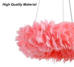 BRILAGI - LED luster na lankách FEATHER 3xE27/40W/230V + 3xLED/3W pr. 50 cm ružová