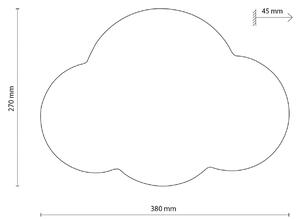 Nástenné svietidlo Cloud, biele, oceľ, nepriame svetlo, 38 x 27 cm