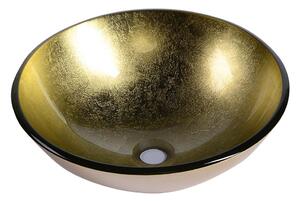 SHAY sklenené umývadlo priemer 42 cm, zlatá 2501-22