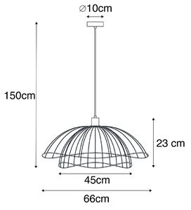 Inteligentná závesná lampa čierna 66 cm vrátane WiFi G95 - Pua