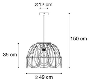Chytrá závesná lampa ratanová 49 cm vrátane WiFi G95 - Michelle