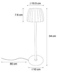 Moderná stolná lampa čierna 3-stupňová stmievateľná nabíjateľná - Dolce