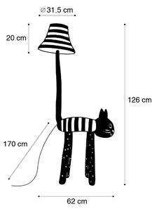 Detská stojaca lampa mačacie pruhy - Luuna