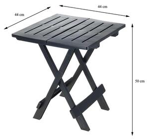 DekorStyle Rozkladací balkónový stôl 50 cm tmavosivý