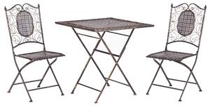 Záhradná bistro sada skladacia z nerezovej ocele z čierneho železa, 2 stoličky, stôl, vonkajšia odolná proti UV francúzsky romantický retro štýl