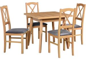 MEBLINE Stôl OSLO 1 L grandson laminát + stoličky NILO 11 (4 ks) grandson / 1B