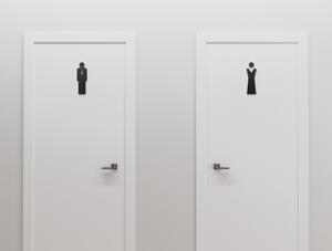 Drevko Nálepka toalety - označenie WC pánske/dámske
