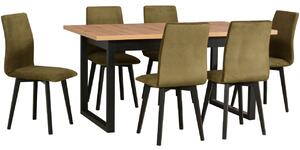 MEBLINE Stôl IKON 3 grandson laminát / čierny + stoličky LUNA 2 (6 ks) čierne / 17B