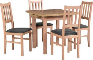 MEBLINE Stôl MAX 7 wotan laminát / buk + stoličky BOS 4 (4 ks) buk / 16B