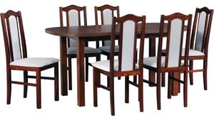 MEBLINE Stôl WENUS 1 orech laminát + stoličky BOS 2 (6 ks) orech / 20B