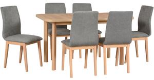 MEBLINE Stôl WENUS 2 P sonoma laminát + stoličky LUNA 1 (6 ks) sonoma / 16B